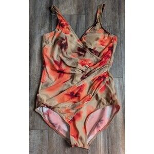 MiracleSuit Coral Desert Dream Debbie Women's 14 Swimsuit Wrap Flattering